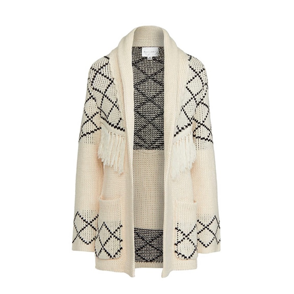 Line & Dot Black & White Cardigan - Small